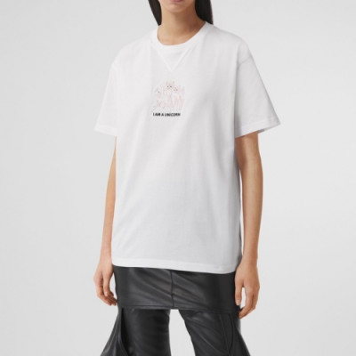 Burberry  Mm/Wm Logo Cotton Short Sleeved Tshirts White - 버버리 2021 남/녀 로고 코튼 반팔티 Bur04273x Size(xs - xl) 화이트