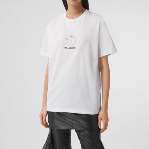 Burberry  Mm/Wm Logo Cotton Short Sleeved Tshirts White - 버버리 2021 남/녀 로고 코튼 반팔티 Bur04273x Size(xs - xl) 화이트