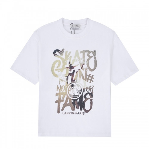 LANVIN Unisex Tshirts White - 랑방 2021 남/녀 로고 반팔티 - Lan21x