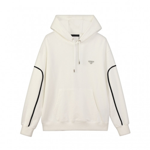 Prada  Unisex Casual Cotton Hoodie White - 프라다  남/녀 캐쥬얼 코튼 후드티 Pra02566x Size(s - xl) 화이트