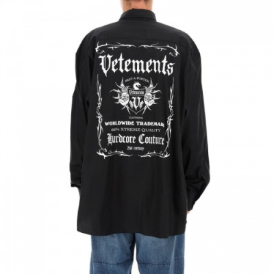Vetements Unisex Logo Cotton Short Sleeved Oversize Tshirts Black - 베트멍  남/녀 로고 코튼 오버사이즈 셔츠 Vet0237x Size(xs - l) 블랙