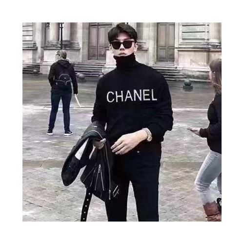 샤넬 남성 터늘넥 블랙 니트 - Chanel Mens Black Knits - chl0832x