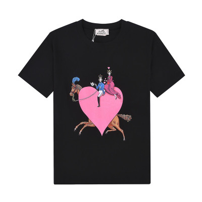 에르메스 남/녀 크루넥 반팔티 - Hermes Unisex Round Tshirt - her0734x