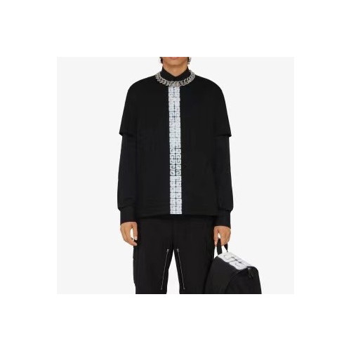 지방시 남자 크루넥 블랙 반팔티 - Unisex Black Tshirts - giv0603x