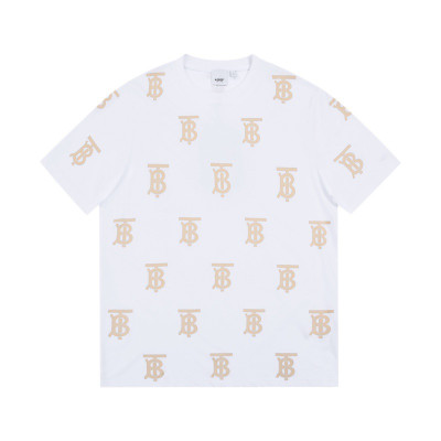 버버리 남자 크루넥 화이트 반팔티 - Unisex White Tshirts - bur04306x