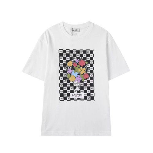 랑방 남/여 화이트 반팔티 - LANVIN Unisex White Tshirts - lan20x