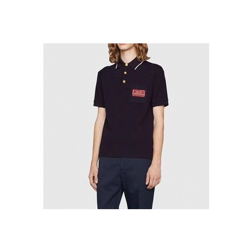 구찌 남성 폴로 블랙 반팔티 - Mens Black Tshirts - guc04607x
