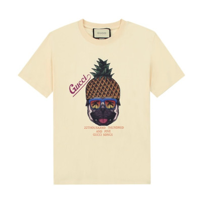 구찌 남/여 크루넥 아이보리 반팔티 - Unisex Ivory Tshirts - guc04610x