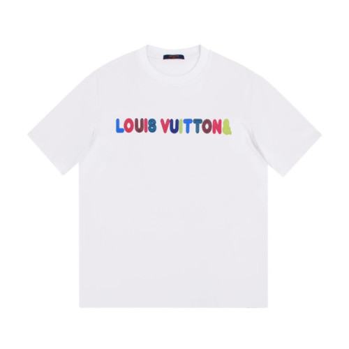 루이비통 남/여 크루넥 화이트 반팔티 - Unisex White Tshirts - lou03958x