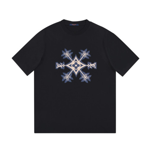 루이비통 남성 크루넥 블랙 반팔티 - Mens Black Tshirts - lou03959x