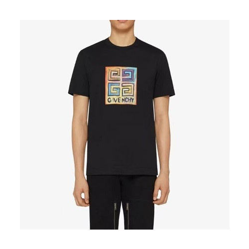 지방시 남성 크루넥 블랙 반팔티 - Mens Black Tshirts - giv0614x