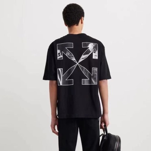 오프화이트 남성 모던 블랙 반팔티 - Mens Black Tshirts - off0815x