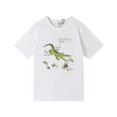 랑방 남성 이니셜 화이트 반팔티 - Mens White Tshirts - lan0022x