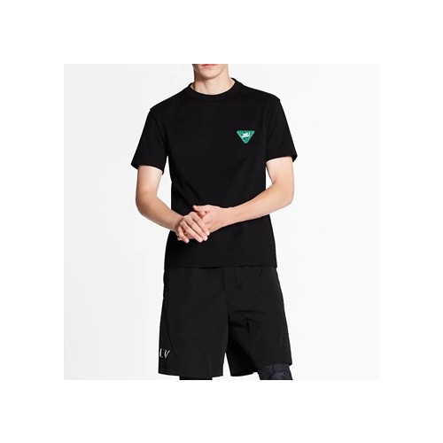 프라다 남성 크루넥 블랙 반팔티 - Mens Black Tshirts - Pra02606x