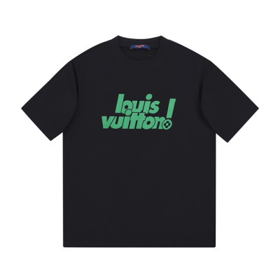 루이비통 남성 크루넥 블랙 반팔티 - Mens Black Tshirts - lou03981x