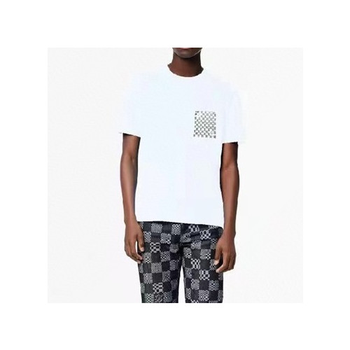 루이비통 남성 크루넥 화이트 반팔티 - Mens White Tshirts - lou03983x