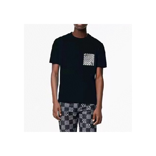 루이비통 남성 크루넥 블랙 반팔티 - Mens Black Tshirts - lou03984x