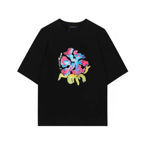 루이비통 남성 크루넥 블랙 반팔티 - Mens Black Tshirts - lou03996x