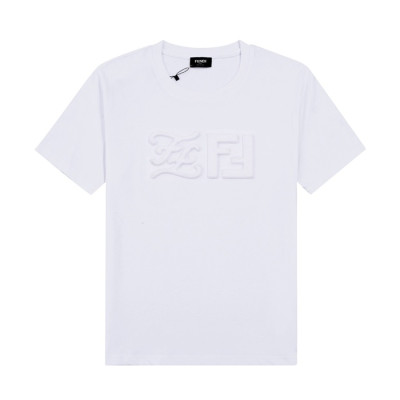 펜디 남성 크루넥 화이트 반팔티 - Mens White Tshirts - fen01142x