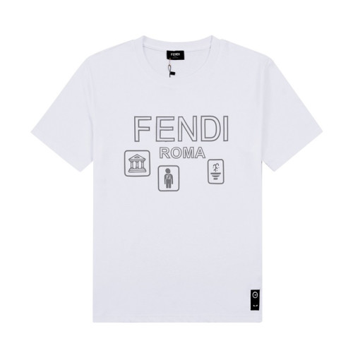 펜디 남성 크루넥 화이트 반팔티 - Mens White Tshirts - fen01144x