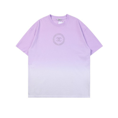 샤넬 남성 크루넥 퍼플 반팔티 - Mens Purple Tshirts - chl0849x