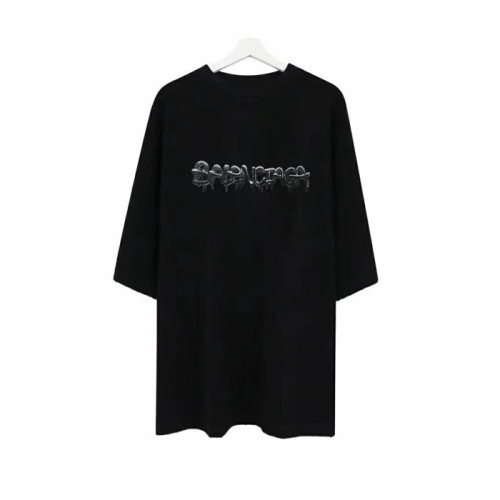 발렌시아가 남성 크루넥 블랙 반팔티 - Mens Black Tshirts - bal01316x