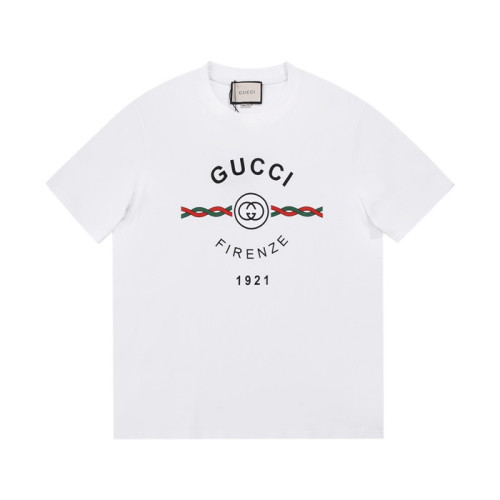 구찌 남성 크루넥 화이트 반팔티 - Mens White Tshirts - guc04637x
