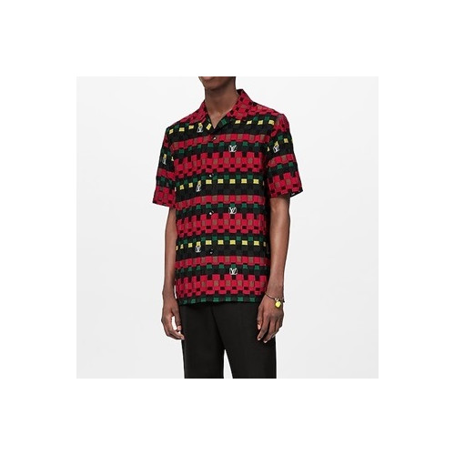 루이비통 남성 캐쥬얼 레드 반팔티 - Mens Red Tshirts - lou04020x