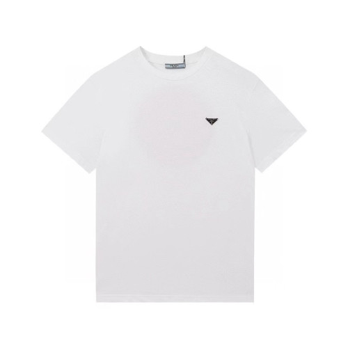 프라다 남성 크루넥 화이트 반팔티 - Mens White Tshirts - Pra02625x