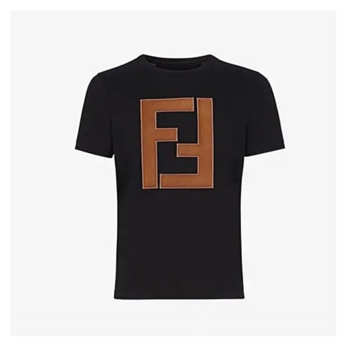 펜디 남성 크루넥 블랙 반팔티 - Mens Black Tshirts - fen01150x