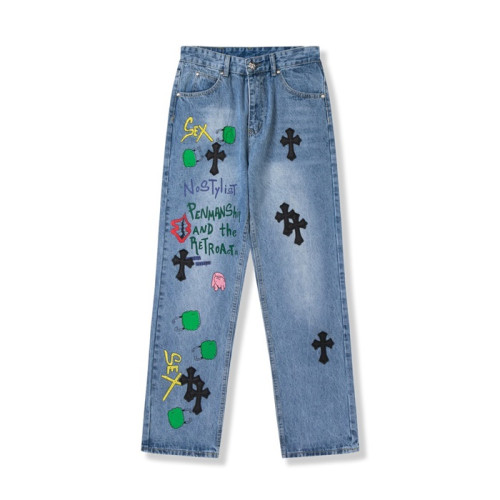 크롬하츠 남성 트렌디 블루 청바지 - Mens Blue Jeans - chr0443x