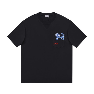 디올 남성 크루넥 블랙 반팔티 - Mens Black Tshirts - dio01721x