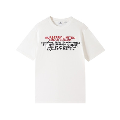 버버리 남성 크루넥 화이트 반팔티 - Mens White Tshirts - Bur04236x
