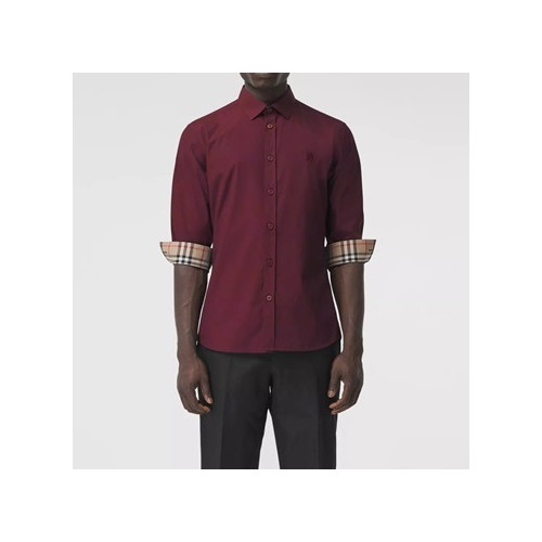 버버리 남성 클래식 버건디 셔츠 - Mens burgundy Tshirts - bur04243x