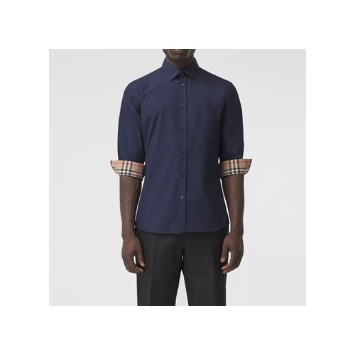 버버리 남성 클래식 네이비 셔츠 - Mens Navy Tshirts - bur04244x