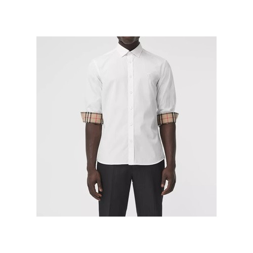 버버리 남성 클래식 화이트 셔츠 - Mens White Tshirts - bur04246x