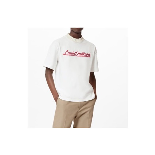 루이비통 남성 크루넥 화이트 반팔티 - Mens White Tshirts - lou04072x