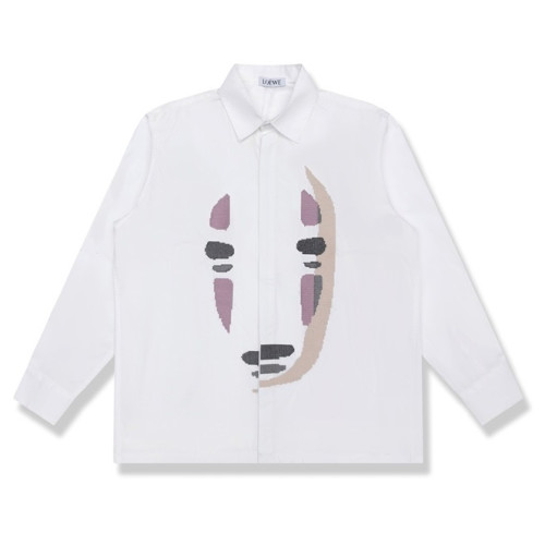 로에베 남성 클래식 화이트 셔츠 - Loewe Mens White Tshirts - loe0581x