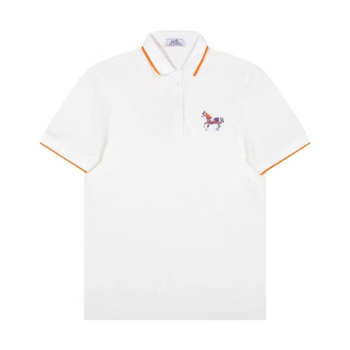 에르메스 남자 화이트 폴로 반팔티 - Mens White Tshirts - her0742x