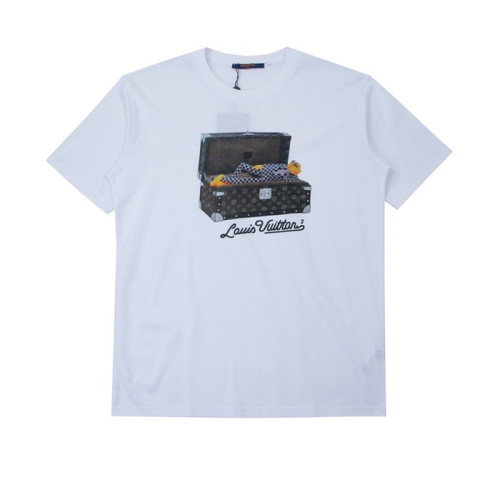 루이비통 남성 크루넥 화이트 반팔티 - Mens White Tshirts - lou04098x