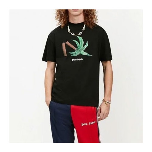 팜 엔젤스 남자 크루넥 블랙 반팔티 - Mens Black Tshirts - pam0365x