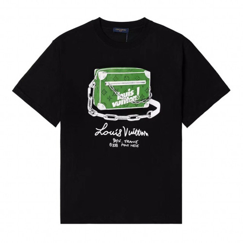 루이비통 남성 블랙 크루넥 반팔티 - Mens Black Tshirts - lou04101x