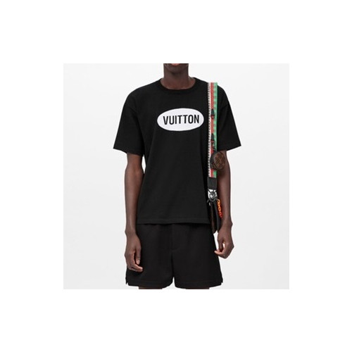 루이비통 남성 블랙 크루넥 반팔티 - Mens Black Tshirts - lou04105x