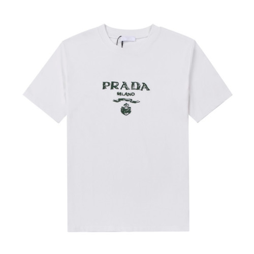 프라다 남성 크루넥 화이트 반팔티 - Mens White Tshirts - Pra02648x