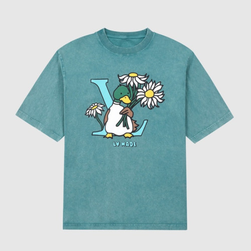 루이비통 남성 블루 크루넥 반팔티 - Mens Blue Tshirts - lou04114x