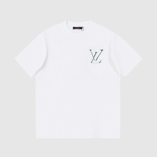 루이비통 남성 화이트 크루넥 반팔티 - Mens White Tshirts - lou04121x