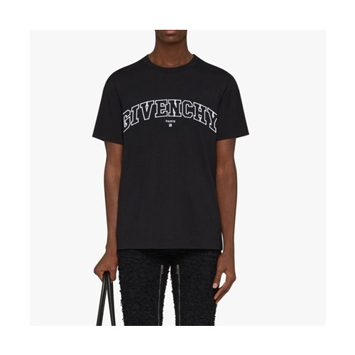 지방시 남성 크루넥 블랙 반팔티 - Mens Black Tshirts - giv0653x