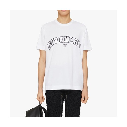 지방시 남성 크루넥 화이트 반팔티 - Mens White Tshirts - giv0655x