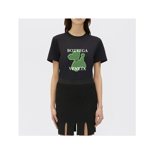 보테가 남/녀 크루넥 블랙 반팔티 - Unisex Black Tshirts - bot267x