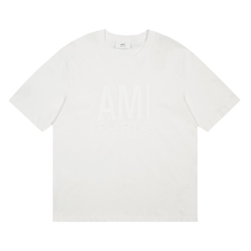 아미 남성 크루넥 아이보리 반팔티 - Mens Ivory Tshirts - ami0285x